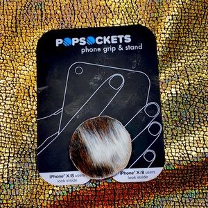 Phone pop socket cow hide.